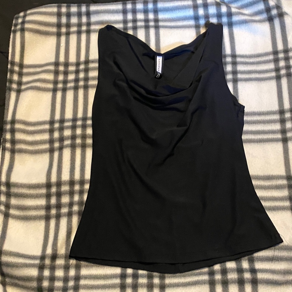Forever 21 Black Draped Cowl Neck Tank